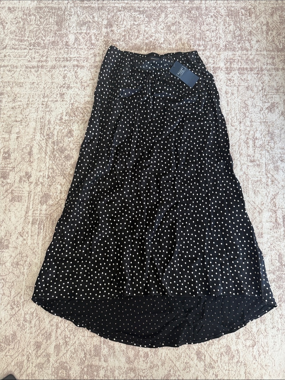 Abercrombie & Fitch Black Polka Dot High-Low Skirt